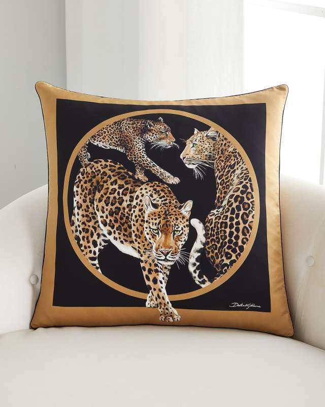 Leopard Silk Cushion, 24"